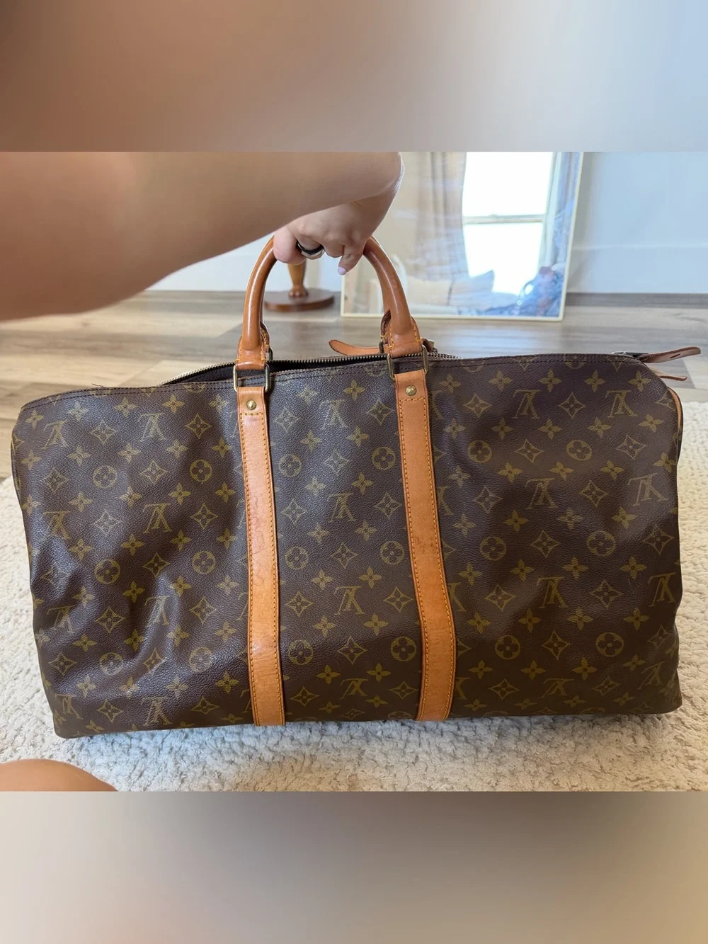 Louis Vuitton Brown Monogram Canvas Travel Keepall 55